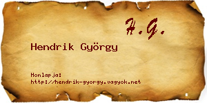 Hendrik György névjegykártya